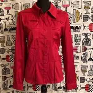 Coldwater Creek Origami Red Blouse Size L